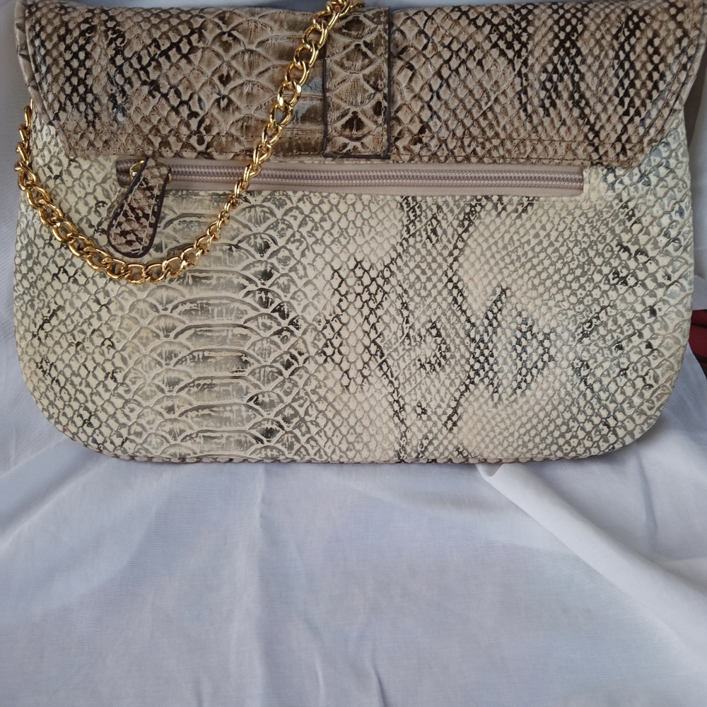 Prada Python Pattern Shoulder Bag - Tan And Cream - image 5